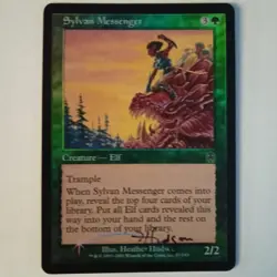 Magic The Gathering - 1x Signed Foil Sylvan Messanger (mtg) Apocalypse - Image 1
