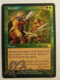 Magic The Gathering - 1x Signed Foil Restock (mtg) Invasion - Image 1