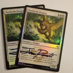 Magic The Gathering - 1x Signed Foil Wardscale Dragon (mtg) 2 avail - Image 1