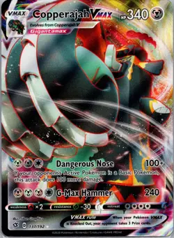 Pokemon TCG Copperajah VMAX 137/192 Full Art - Rebel Clash - NM/M - Ultra Rare - Image 1