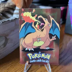 1999 Pokemon Topps Charizard E6 of 12 Movie Edition Stage 3 Foil Blue Label - Image 1