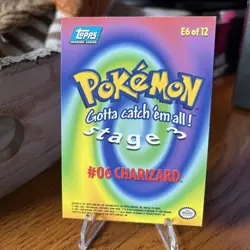 1999 Pokemon Topps Charizard E6 of 12 Movie Edition Stage 3 Foil Blue Label - Image 2