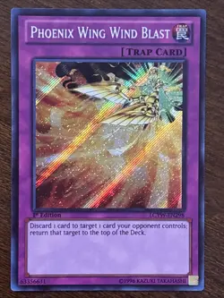 Phoenix Wing Wind Blast LCYW-EN298 Yugi's World 1st Edition Secret Rare LP - Image 1
