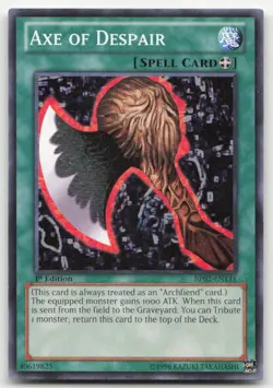 Yu-Gi-Oh TCG #BP02-EN131 Axe of Despair 1st Edition Common NM - Image 1