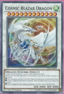Yugioh Cosmic Blazar Dragon 1st Edition Common LED6 NM - Image 1