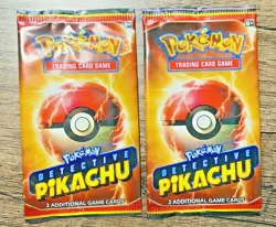 Detective Pikachu Booster Pack Lot 2x Movie Promo Exclusive Pokemon Card - Image 2