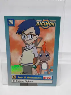 1999 Exclusive Preview Digimon Joe & Bukamon Card Foil Stamp Holo Badge See Pics - Image 1
