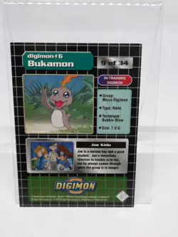 1999 Exclusive Preview Digimon Joe & Bukamon Card Foil Stamp Holo Badge See Pics - Image 2