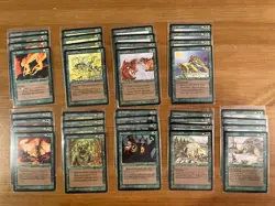 Lot of 36 Green MTG Cards from Legends Edition, Magic the Gathering 1994 - Image 1