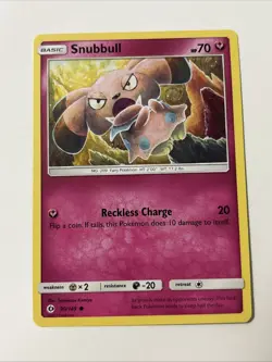 Snubbull Sun And Moon Base Set 90/149 Regular Pokemon Card Fairy Type - Image 1