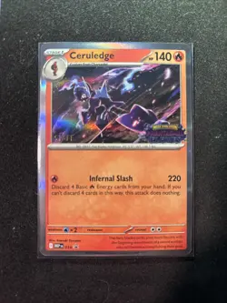 Ceruledge Phantasmal Flames Pre-Release STAFF PROMO 014 HOLO NM Promotional Card - Image 1