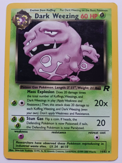 Dark Weezing Pokemon Card Holo WOTC 14/82 Team Rocket Rare Vintage 2000 LP - Image 1