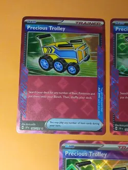 Pokemon Surging Sparks 5) Precious Trolley 185/191 Ace Spec Item Cards Playset - Image 3