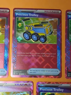 Pokemon Surging Sparks 5) Precious Trolley 185/191 Ace Spec Item Cards Playset - Image 4