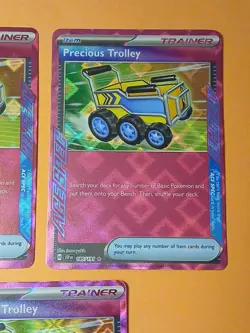 Pokemon Surging Sparks 5) Precious Trolley 185/191 Ace Spec Item Cards Playset - Image 5