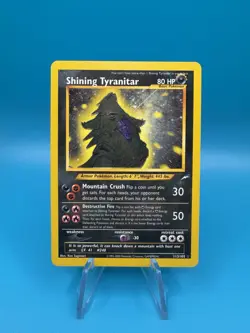 Pokemon Shining Tyranitar Neo Destiny Holo Card 113/105 Unlimited Shiny Rare LP - Image 1