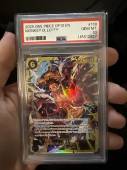 Monkey D. Luffy PSA 10 English One Piece Card OP10-118 Royal Blood 2025 - Image 1