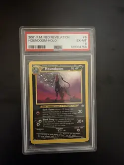 Pokemon TCG Houndoom Neo Revelation Holo Card 8/64 Unlimited Rare PSA 6 - Image 1