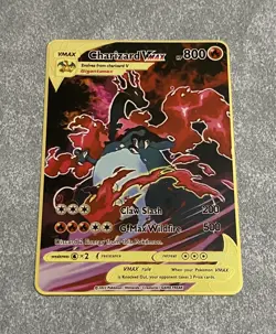 1 Pokemon TCG Metal Card - Single GOLD HARD METAL Shiny Charizard VMAX - Image 1