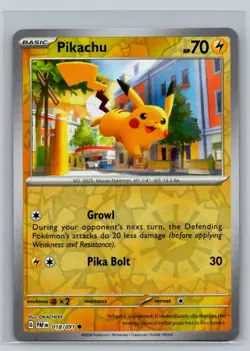 Pikachu #018/091 SV: Paldean Fates Reverse Holo Common - Pokemon Cards H7 - Image 1