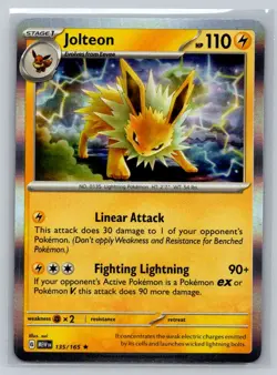 Jolteon #135/165 SV: Scarlet & Violet 151 Holo Rare - Pokemon Cards H7 - Image 1