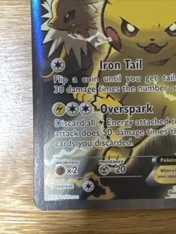 Pokemon Card Pikachu EX XY124 XY Black Star Promo Jumbo Light Play - Image 5