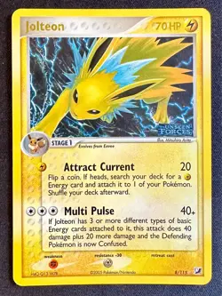Jolteon 8/115 2005 EX Unseen Forces Pokemon Card TCG Reverse Holo Rare - Lp - Image 1