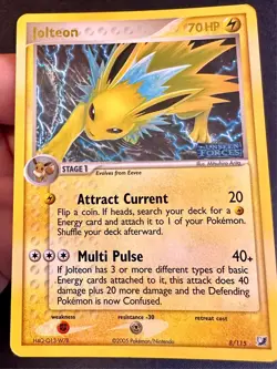 Jolteon 8/115 2005 EX Unseen Forces Pokemon Card TCG Reverse Holo Rare - Lp - Image 4