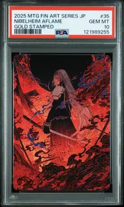 2025 MTG JPN FINAL FANTASY ART SER GOLD STAMPED #35 NIBELHEIM AFLAME PSA 10 - Image 1