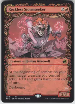 MTG Reckless Stormseeker (Showcase) 294 Innistrad: Midnight Hunt R Normal NM - Image 1
