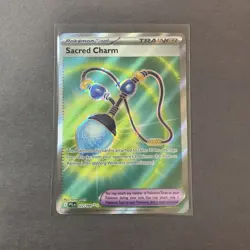 Sacred Charm 122/094 NM - Full Art Holo - 2025 TCG Pokemon Phantasmal Flames - Image 1