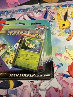 Pokemon Prismatic Evolutions Tech Sticker Collection - Leafeon FACTORY SEALED - Image 2