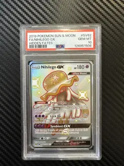 Pokemon 2019 Sun & Moon Hidden Fates Nihilego GX #SV62/SV94 PSA 10 - Image 1