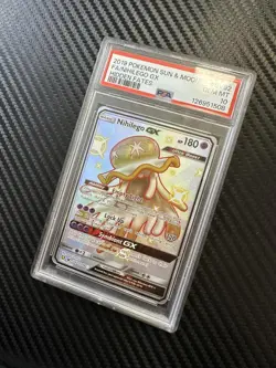 Pokemon 2019 Sun & Moon Hidden Fates Nihilego GX #SV62/SV94 PSA 10 - Image 2
