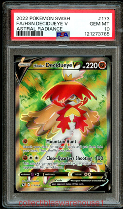 Pokemon Astral Radiance Hisuian Decidueye V 173 PSA 10 - Image 1
