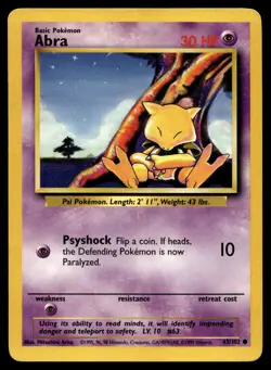 Pokemon TCG Base Set #043/102 Abra LP - Image 1