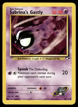 Pokemon TCG Gym Heroes #093/132 Sabrina's Gastly LP - Image 1