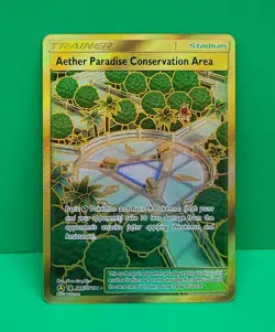 Pokemon Aether Paradise Conservation Area Hidden Fates SV87/SV94 Gold Secret NM - Image 1
