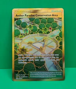 Pokemon Aether Paradise Conservation Area Hidden Fates SV87/SV94 Gold Secret NM - Image 2