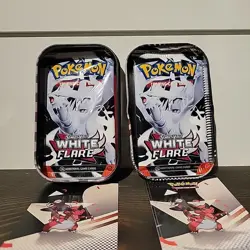 Pokemon TCG White Flare Mini Tin 💎 FACTORY SEALED💎 2 White Flare Booster Packs - Image 2
