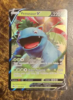 Venusaur V 001/073 Ultra Rare Full Art - 2020 Pokemon Champions Path - Image 1