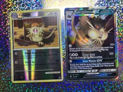 Pokemon TCG: 85/168 Alolan Raticate GX; Undaunted Reverse Holo 34/90 Raticate - Image 1