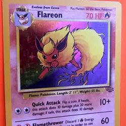 1999 Pokemon WOTC Jungle Holo Flareon 3/64 Rare LP 🔥🔥 BUY NOW - Image 2