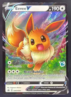 2019-2023 Pokemon Gaming Sword & Shield Black Star Promos Eevee V #SWSH065 - Image 1
