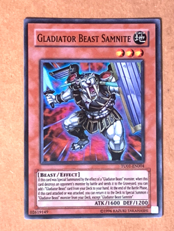 yugioh Gladiator Beast Samnite TU01-EN004 Super Rare near mint - Image 1