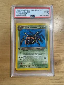 PSA 9 MINT Dark Ariados 17/105 Neo Destiny RARE 1st Edition Pokemon Card 757 - Image 1