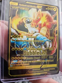 Charizard & Blastoise GX Black Foil Fan Art Collector Pokemon Card Tag Team - Image 4