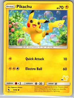 Pikachu - 19/68 (#30 Pikachu Stamped) Non Holo Battle Academy - Pokemon Card NM - Image 1