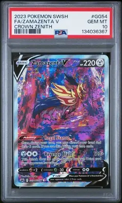 Pokemon Zamazenta V GG54/GG70 Trainer Gallery Card Crown Zenith PSA 10 Gem Mint - Image 1