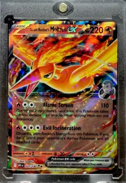 TEAM ROCKET’S MOLTRES RARE STAR REFRACTOR HOLO POKEMON CARD TCG FIRE MINT - Image 1